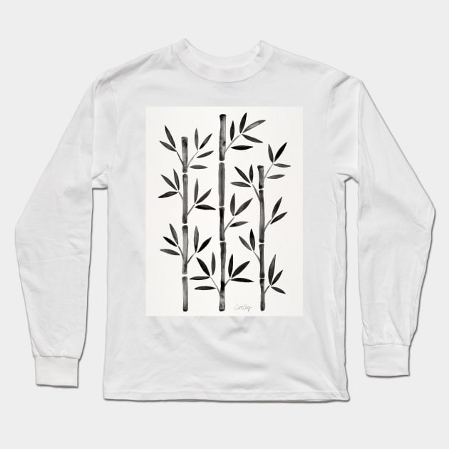 Black Bamboo Long Sleeve T-Shirt by CatCoq